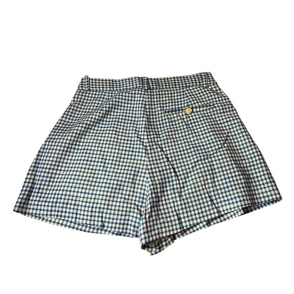 DOEN Kingsley Short Southampton Gingham Blue Plaid Shorts Size 6 - Picture 3 of 8